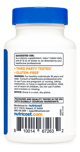 Suplemento Nutricost Iodine 325mcg 240 Comprimidos De Algas - Imagem 5