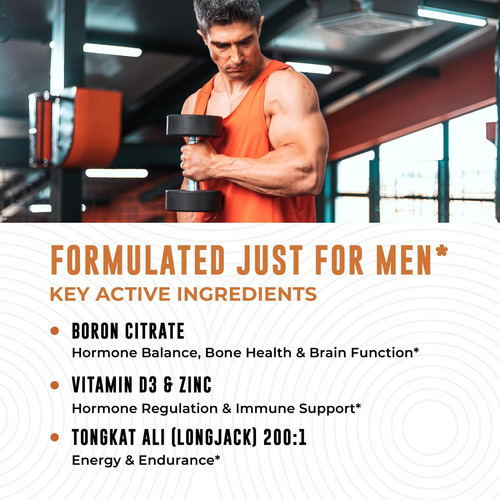 Suplemento De Boro Para Homens Com Tongkat Ali - Vitamina D3 - Imagem 3