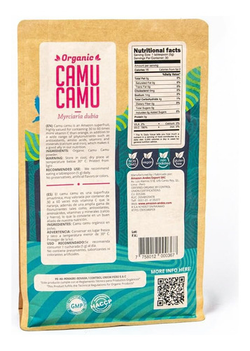 Pó De Frutas Andes Camu Camu (myrciaria Dubia) - Rico Em Vit - Imagem 2