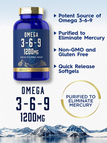 Suplemento Carlyle Omega 3-6-9 1200 Mg 180 Cápsulas De Gelat - Imagem 3