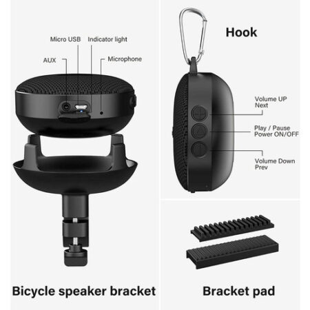 Alto Falante Bluetooth Moto Bicicleta À Prova D&quotágua Som Hd - Imagem 7