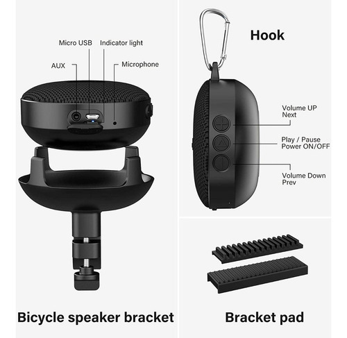 Alto Falante Bluetooth Moto Bicicleta À Prova D"água Som Hd - Imagem 7