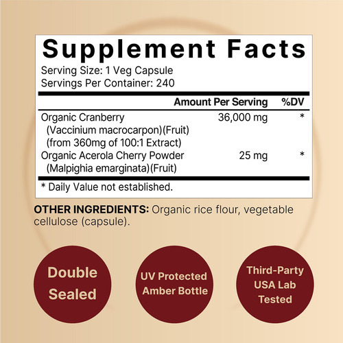 Suplemento Naturebell Double Strength Cranberry 36000 Mg - Imagem 2
