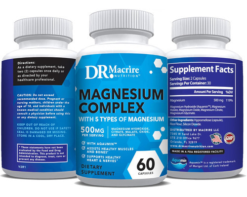 Dr. Complexo De Magnésio Macrire Nutrition 500 Mg, Citrato D - Imagem 6