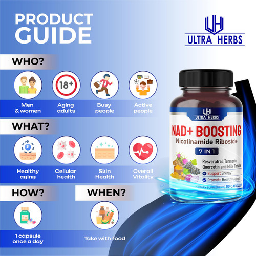 Suplemento Ultra Herbs Nad+ 14.300 Mg Com Ribosídeo De Nicot - Imagem 5