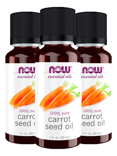 Óleo Semente De Cenoura Now Foods 30ml Puro Importado 3un