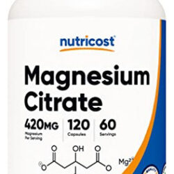Suplemento Nutricost Citrato De Magnésio 420mg 120 Cápsulas