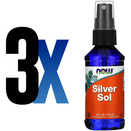 Silver Sol Líquido 50mcg Now Foods 118ml Importado 3un - Imagem 2