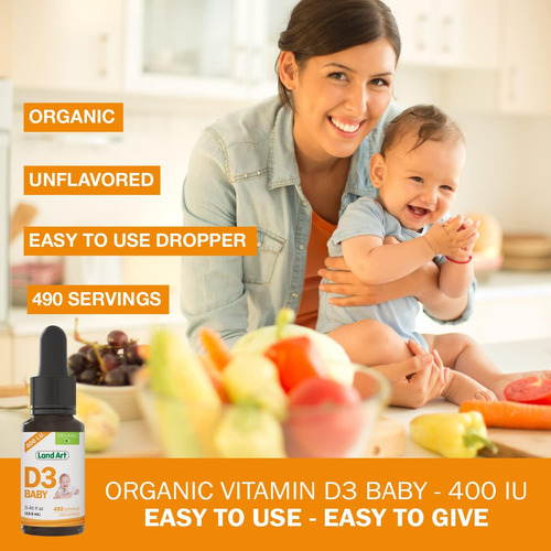 Gotas De Vitamina D3 Orgânica Certificada - Para Bebês - 400 - Imagem 2