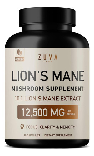 Suplemento Orgânico De Cogumelo Lions Mane - Mg Cápsulas De