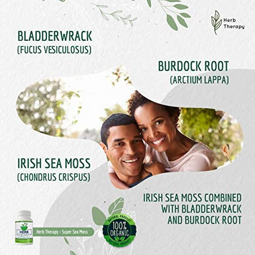Herb Therapy Super Sea Moss Cápsulas Orgânicas De Musgo Do - Imagem 5