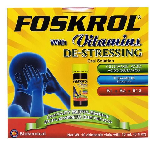 Foskrol Com Vitaminas Destressing - 10 Frascos - Vitaminas B