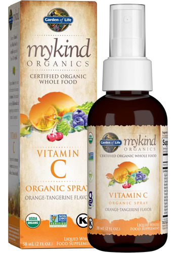 Vitamina C Garden Of Life Mykind Organics 60 Mg 2 Onças/lara