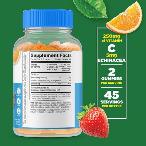 Vitamina C Sem Açúcar Para Crianças - 250 Mg - Com Equinácea - Imagem 2
