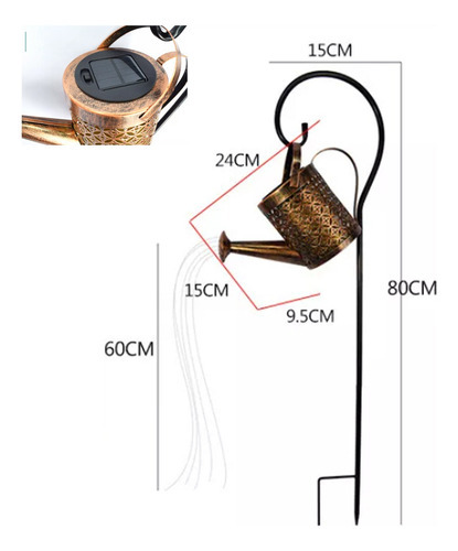 Para A . Luz De Jardim Solar Conduzida Com Regador De Fio - Imagem 3