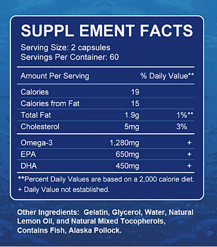 Ômega-mg Do Alasca Selvagem + Epa 650mg + Dha 450mg, Alta Pu - Imagem 2
