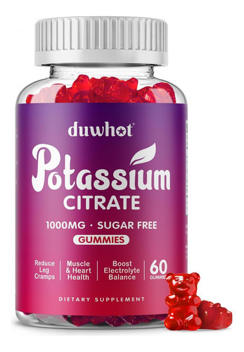 Gomas De Citrato De Potássio Duwhot 1000mg, Suplemento De Po