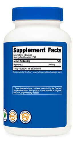 Suplemento Nutricost Huperzine A 200mcg 240 Cápsulas - Imagem 5