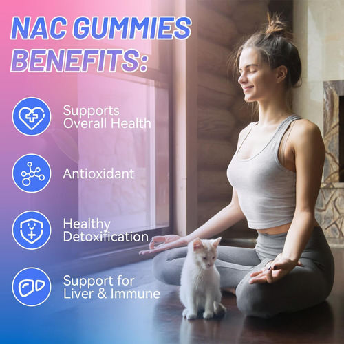 Eazgoo Nac Gummies 800mg, Suplemento De N-acetil Cisteína, S - Imagem 4