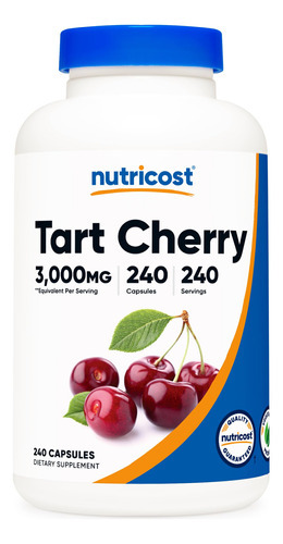 Suplemento Nutricost Tart Cherry Extract 3000 Mg 240 Cápsula