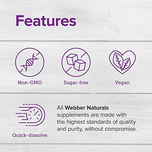 Vitamina B-12 Marca Webber Naturals 5000 Mcg, 60 Comprimidos - Imagem 2