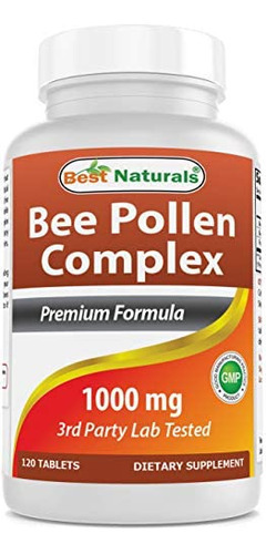 Complexo De Pólen De Abelha Best Naturals 1000 Mg 120 Compr