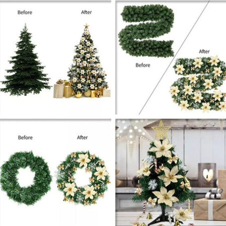 120 Pçs De Flores Natalinas Enfeites Artificial Decorada - Imagem 21