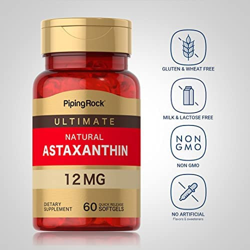 Piping Rock Astaxantina 12mg | 60 Cápsulas Gelatinosas | Sup - Imagem 3