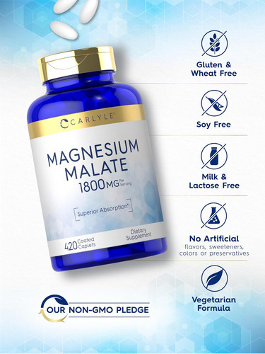 Malato De Magnésio Carlyle 1800mg | 420 Cápsulas Revestidas - Imagem 5