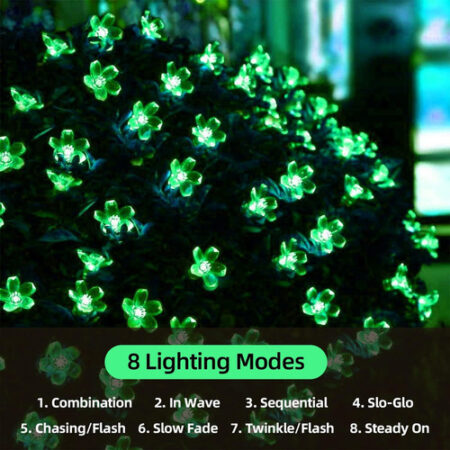 5m Luzes Natal Ao Ar Livre Luz Solar Da Corda Da Flor 20led- - Imagem 33