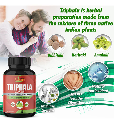 Suplementos Cápsulas Orgânicas Cadane Triphala 3000 Mg 120 C - Imagem 5
