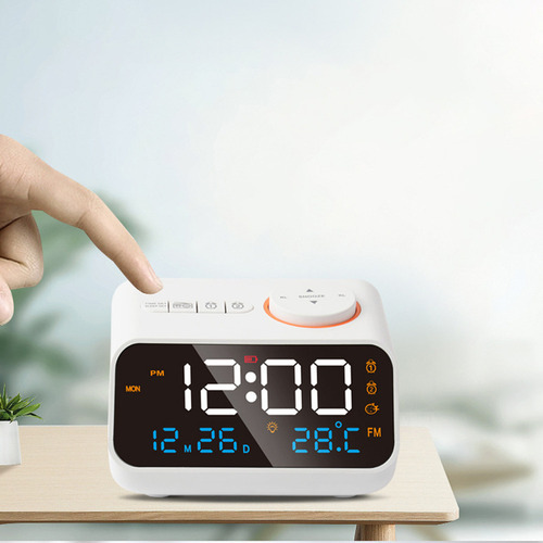 Despertador Digital Led Com Função De Rádio Fm, Higrômetro - Imagem 8