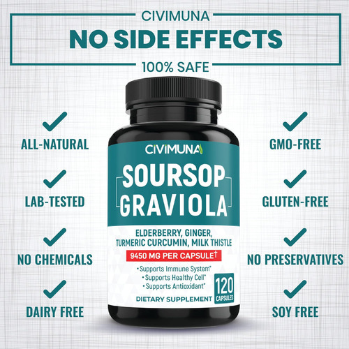 Cápsulas De Extrato De Graviola De Graviola | 9450mg | 120 C - Imagem 5