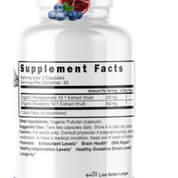 Suplemento De Romã De Mirtilo Orgânico Nutri 1300 Mg - Com 8