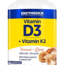 Enzymedica, Vitamina Orgânica D3 + K2, 5.000 Ui De Vit D3 E