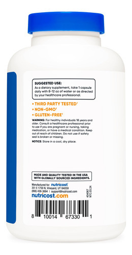 Suplemento Nutricost Pimenta Caiena 530mg 240 Cápsulas - Imagem 5
