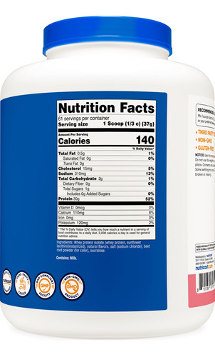 Isolado De Proteína De Soro De Leite Nutricost Morango 2,27 - Imagem 5