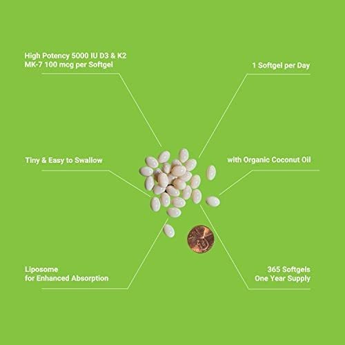 Upnourish Lipossomal Vitamina D3 K2 Mk7 365 Softgels - Vit D - Imagem 5