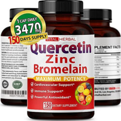 Quercetina De Pureza Premium 98% Com Cápsulas De Bromelaína