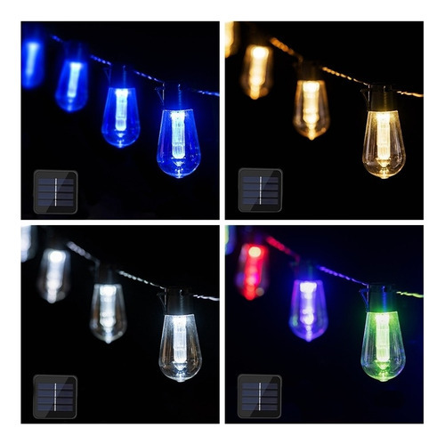 7m 20led Solar Water Drop Bulb String Luzes De Natal - Imagem 5
