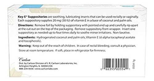 Vitamina E Carlson 30ui 24 Supositórios - Imagem 2