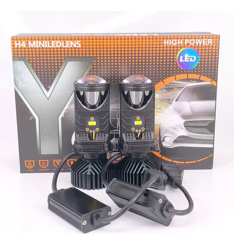 Projetor De Lente De Alta Potência Y6 Farol H4 Led 24000lm - Imagem 3