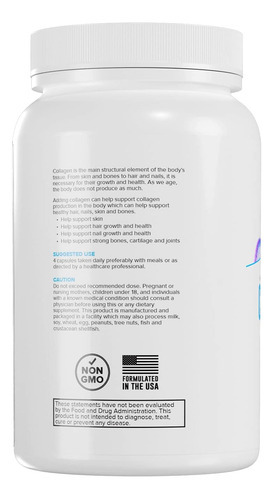 Porções Mestre Colágeno 3000mg - 120 Cápsulas, Não -ogm, Pel