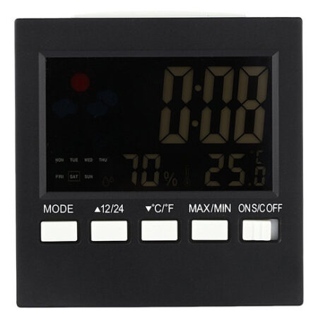 Termômetro Digital Com Relógio, Alarme, Monitor De Temperatu - Imagem 2