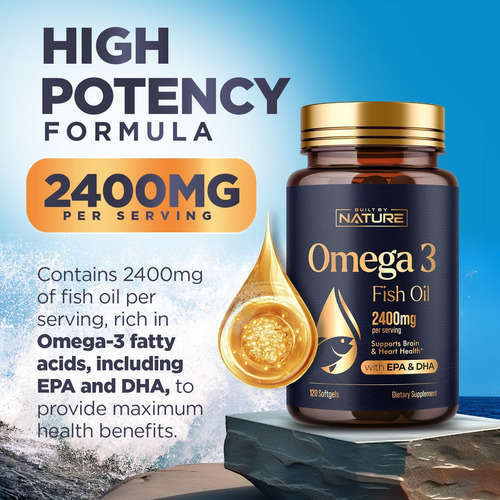 Suplemento De Óleo De Peixe Ômega 3 - 2.400 Mg De Óleo De Pe - Imagem 3