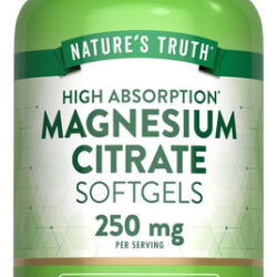 Natures Magnésio Citrato Softgels | 250mg | 120 Contagem | A