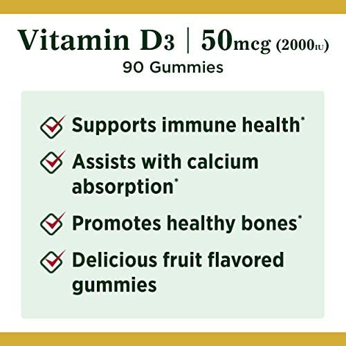 Gomas De Vitamina D3 De Natures Bounty, Suplemento Apoya A - Imagem 3