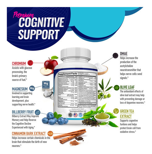 Toplux Brain Supplement Nootropic ' Brain Pills Vitamina Com - Imagem 4