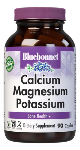 Bluebonnet Cálcio Magnésio Mais Cápsulas De Potássio, 90 Con