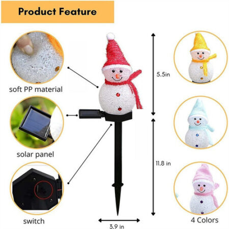 Luz Solar De Boneco De Neve De Natal Para Jardim Ao Ar Livre - Imagem 4